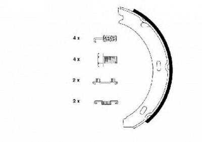 HELLA 8da355050301 -  Комплект тормозных колодок, стояночная тормозная система
