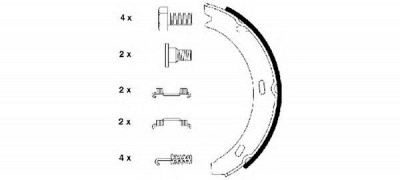 HELLA 8da355050341 -  Комплект тормозных колодок, стояночная тормозная система