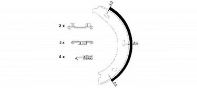 HELLA 8da355050401 -  Комплект тормозных колодок, стояночная тормозная система