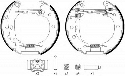 HELLA 8db355004401 -  Комплект тормозных колодок