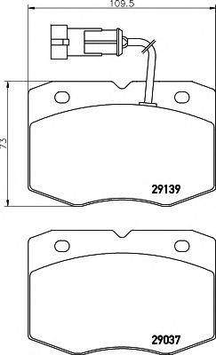 HELLA 8db355005501 -  Комплект тормозных колодок, дисковый тормоз