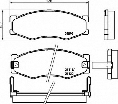 HELLA 8db355005621 -  Комплект тормозных колодок, дисковый тормоз