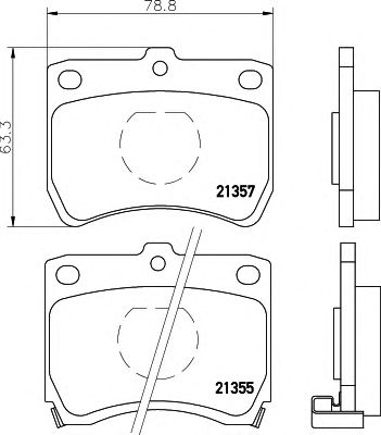 HELLA 8db355005741 -  Комплект тормозных колодок, дисковый тормоз
