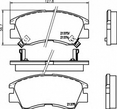 HELLA 8db355005781 -  Комплект тормозных колодок, дисковый тормоз