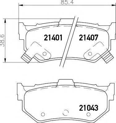 HELLA 8db355006281 -  Комплект тормозных колодок, дисковый тормоз
