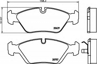 HELLA 8db355006511 -  Комплект тормозных колодок, дисковый тормоз