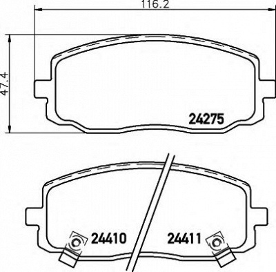 HELLA 8db355006571 -  Комплект тормозных колодок, дисковый тормоз