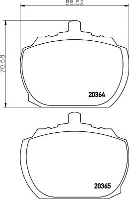 HELLA 8db355007091 -  Комплект тормозных колодок, дисковый тормоз