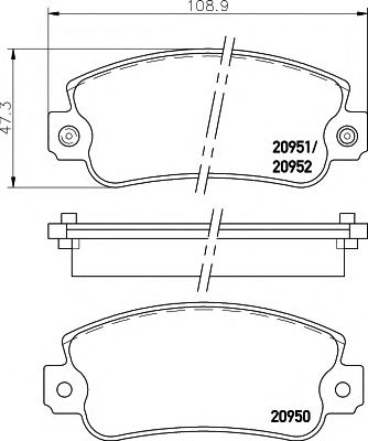 HELLA 8db355007121 -  Комплект тормозных колодок, дисковый тормоз