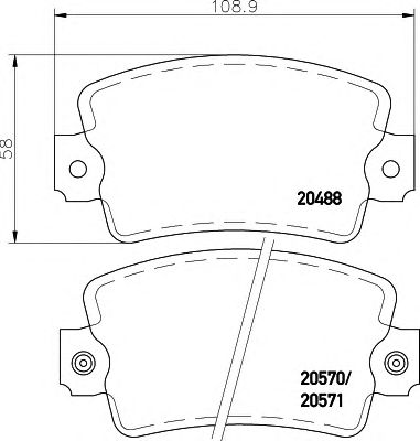 HELLA 8db355007171 -  Комплект тормозных колодок, дисковый тормоз