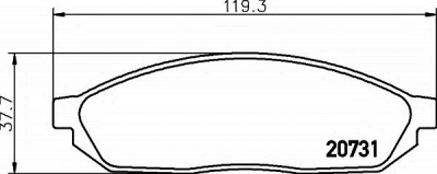 HELLA 8db355007281 -  Комплект тормозных колодок, дисковый тормоз