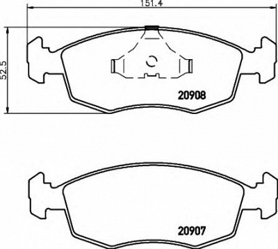 HELLA 8db355007331 -  Комплект тормозных колодок, дисковый тормоз
