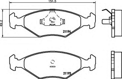HELLA 8db355007441 -  Комплект тормозных колодок, дисковый тормоз