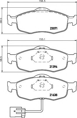 HELLA 8db355007751 -  Комплект тормозных колодок, дисковый тормоз
