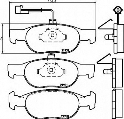 HELLA 8db355007921 -  Комплект тормозных колодок, дисковый тормоз