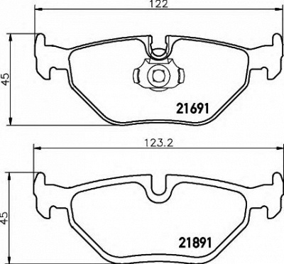 HELLA 8db355007981 -  Комплект тормозных колодок, дисковый тормоз