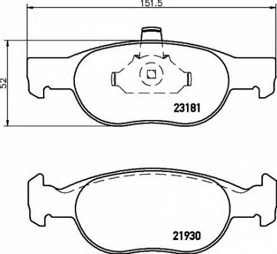 HELLA 8db355008431 -  Комплект тормозных колодок, дисковый тормоз