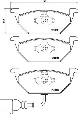 HELLA 8db355008551 -  Комплект тормозных колодок, дисковый тормоз
