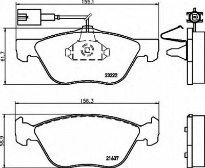 HELLA 8db355008611 -  Комплект тормозных колодок, дисковый тормоз