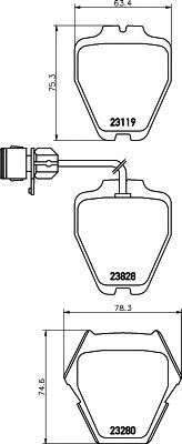 HELLA 8db355008791 -  Комплект тормозных колодок, дисковый тормоз