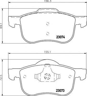HELLA 8db355008851 -  Комплект тормозных колодок, дисковый тормоз