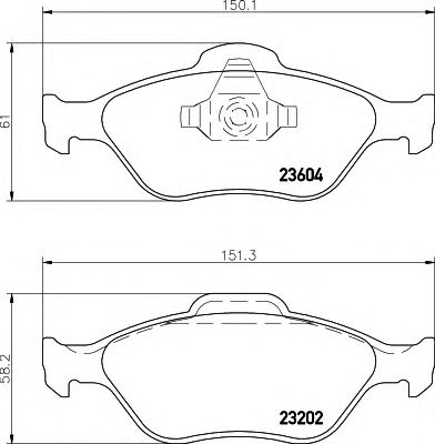 HELLA 8db355008901 -  Комплект тормозных колодок, дисковый тормоз