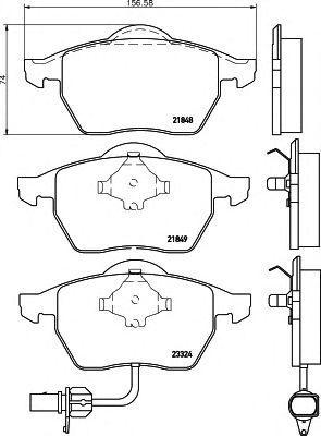HELLA 8db355008911 -  Комплект тормозных колодок, дисковый тормоз