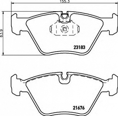 HELLA 8db355009001 -  Комплект тормозных колодок, дисковый тормоз