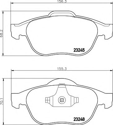HELLA 8db355009111 -  Комплект тормозных колодок, дисковый тормоз