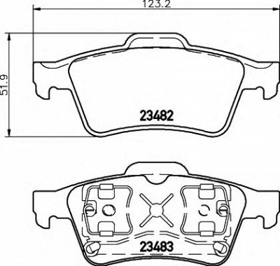 HELLA 8db355009121 -  Комплект тормозных колодок, дисковый тормоз