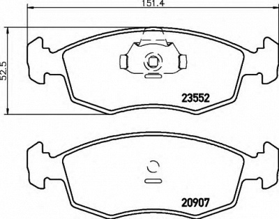 HELLA 8db355009131 -  Комплект тормозных колодок, дисковый тормоз