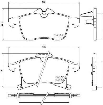 HELLA 8db355009221 -  Комплект тормозных колодок, дисковый тормоз