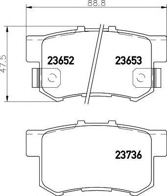 HELLA 8db355009581 -  Комплект тормозных колодок, дисковый тормоз