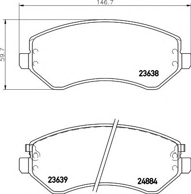 HELLA 8db355010051 -  Комплект тормозных колодок, дисковый тормоз