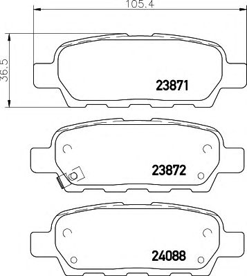 HELLA 8db355010241 -  Комплект тормозных колодок, дисковый тормоз