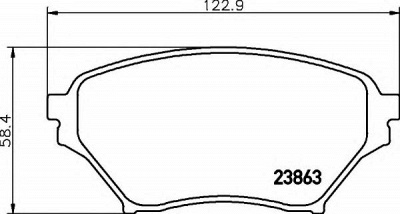 HELLA 8db355010261 -  Комплект тормозных колодок, дисковый тормоз