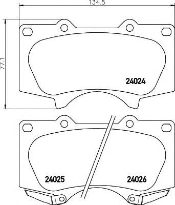 HELLA 8db355010491 -  Комплект тормозных колодок, дисковый тормоз