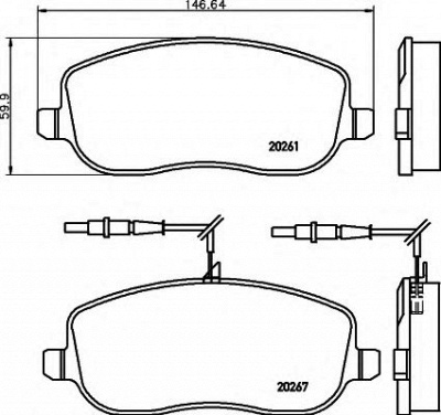 HELLA 8db355010501 -  Комплект тормозных колодок, дисковый тормоз