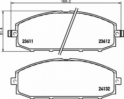 HELLA 8db355010511 -  Комплект тормозных колодок, дисковый тормоз