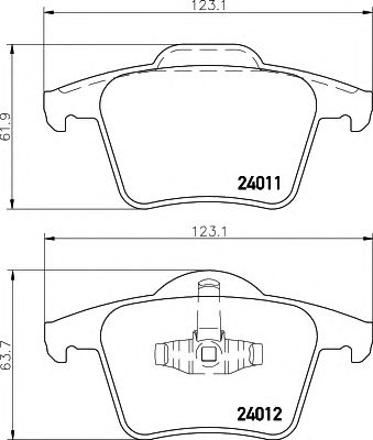 HELLA 8db355010801 -  Комплект тормозных колодок, дисковый тормоз