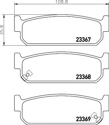 HELLA 8db355011111 -  Комплект тормозных колодок, дисковый тормоз