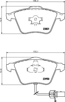 HELLA 8db355011711 -  Комплект тормозных колодок, дисковый тормоз