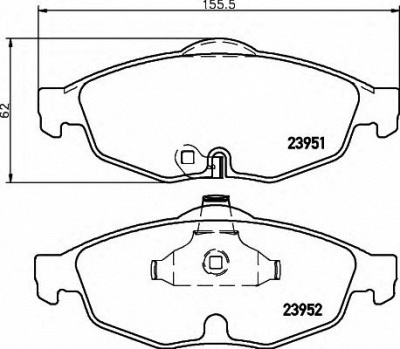 HELLA 8db355011991 -  Комплект тормозных колодок, дисковый тормоз