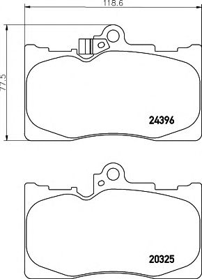 HELLA 8db355012121 -  Комплект тормозных колодок, дисковый тормоз