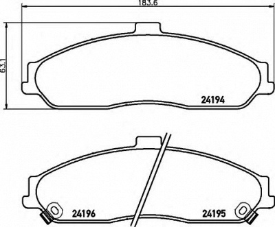 HELLA 8db355012561 -  Комплект тормозных колодок, дисковый тормоз