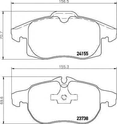 HELLA 8db355012681 -  Комплект тормозных колодок, дисковый тормоз