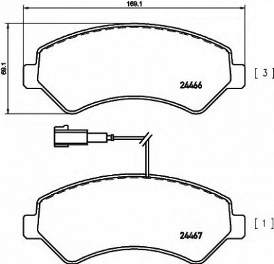 HELLA 8db355012921 -  Комплект тормозных колодок, дисковый тормоз