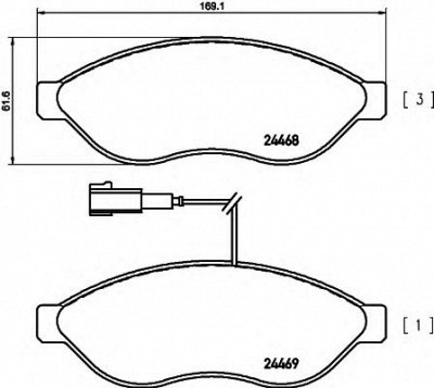 HELLA 8db355012931 -  Комплект тормозных колодок, дисковый тормоз