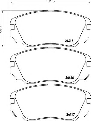 HELLA 8db355013051 -  Комплект тормозных колодок, дисковый тормоз