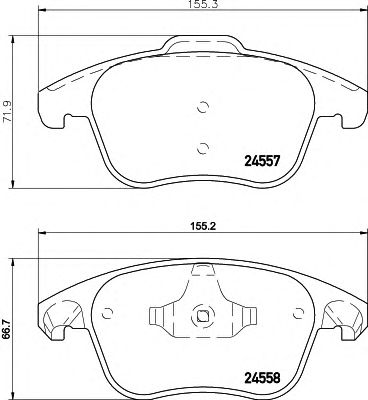 HELLA 8db355013351 -  Комплект тормозных колодок, дисковый тормоз